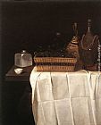 Famous Life Paintings - Still-Life with Glasses and Bottles